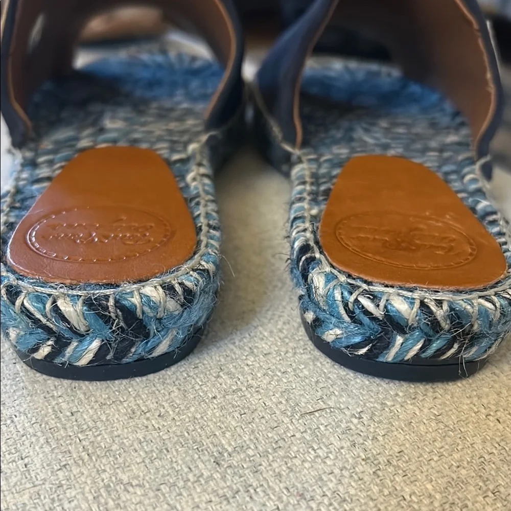 Toni Pons Navy Suede Rita Espadrille Slides Women’s Size 6.5